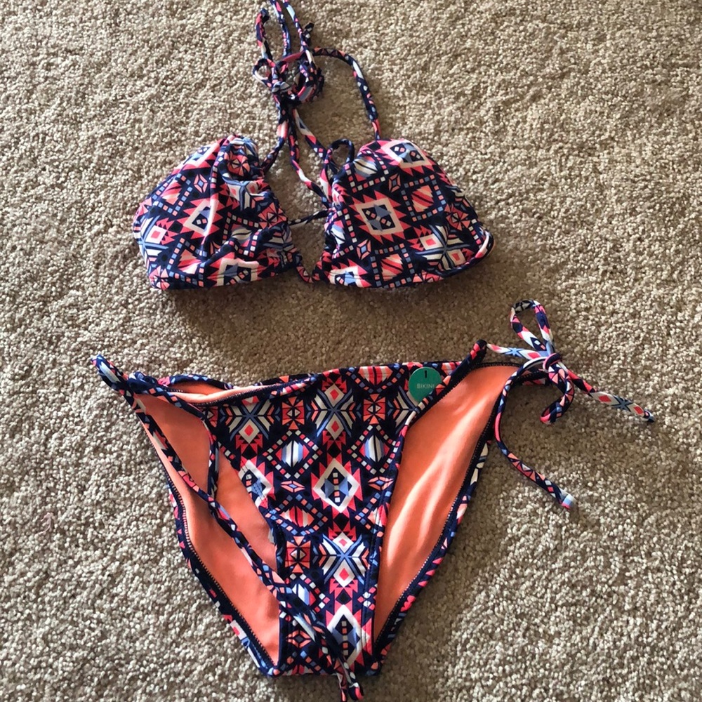 Multicolored two piece bikini